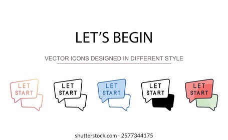 Let�s Begin icon design with white background stock illustration