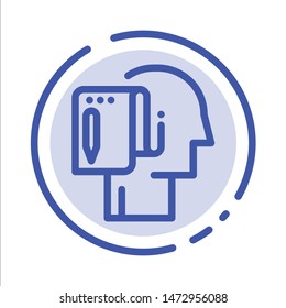 Begin, Start From Scratch, List, Note, Start Blue Dotted Line Line Icon