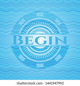 Begin water badge background. Vector Illustration. Detailed.