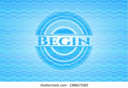 Begin water badge. Vector Illustration. Detailed.