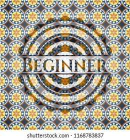 Beginner arabesque style emblem. arabic decoration.