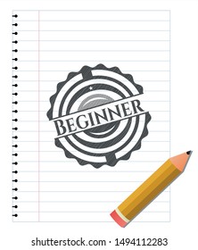 Beginner draw (pencil strokes). Vector Illustration. Detailed.