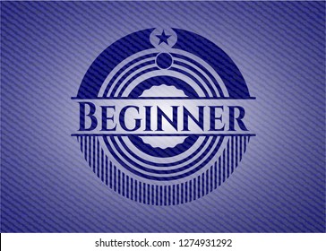 Beginner emblem with denim texture