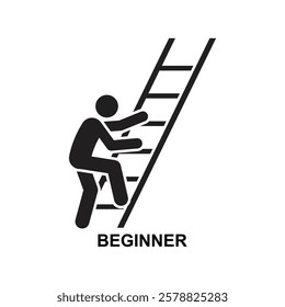 Beginner icon isolated on background vector illustration.