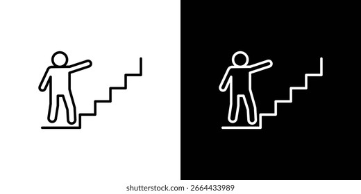 Ícone iniciante em formas de linha, ilustração vetorial de design de linha fina