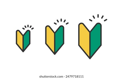 Beginner mark illustration icon set.