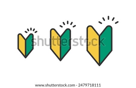 Beginner mark illustration icon set.