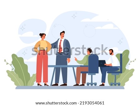 Beginner or newbie concept. New employee starting a career, project or task. Inexperienced character trying something new, with lots of qestions. Flat vector illustration