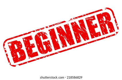 Beginner red stamp text on white