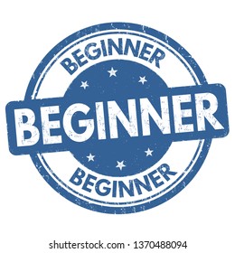 Beginner sign or stamp on white background, vector illustration