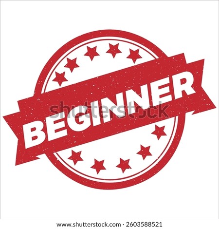 Beginner stamp icon grunge distressed style