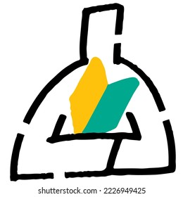 Icono de principiante. Datos de vector hechos a mano.