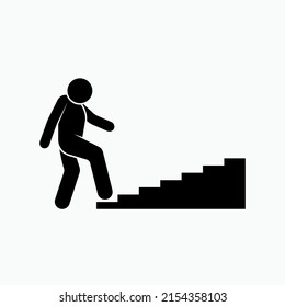 Beginners Icon. Starters or Trainees, Upstairs Symbol - Vector.