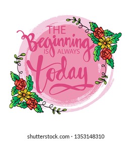 The beginning is always today, Motivational poster.