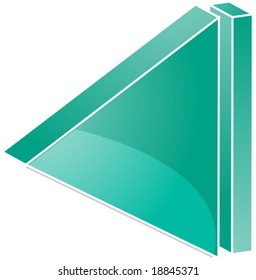 Beginning Audio icon illustration, triangle with line