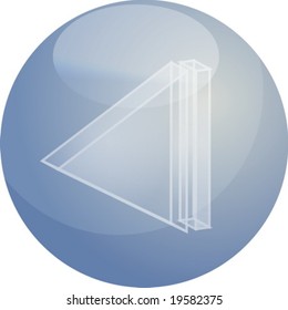 Beginning Audio icon illustration, triangle with line