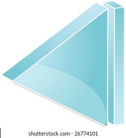 Beginning Audio icon illustration, triangle with line