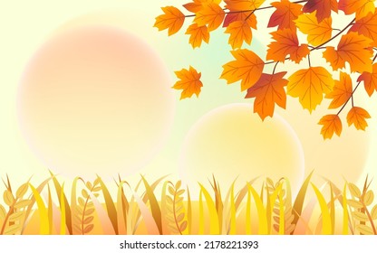 Beginning of autumn festival, autumn maple leaves fall down, vector illustration