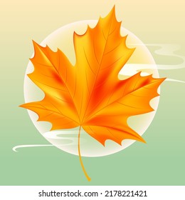 Beginning of autumn festival, autumn maple leaves fall down, vector illustration