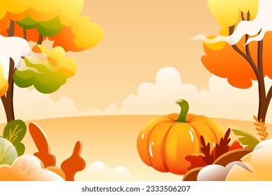 Beginning of autumn solar terms and autumn outing, autumn farmers have a bumper harvest of grain vector illustration