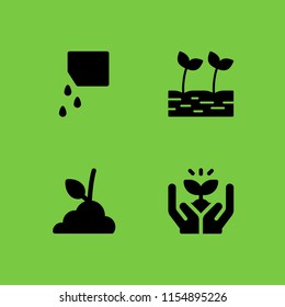 beginning icon. 4 beginning set with sprout and seeds vector icons for web and mobile app