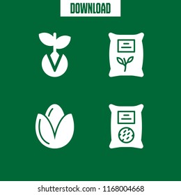 beginning icon. 4 beginning vector set. germination, seed and seeds icons for web and design about beginning theme