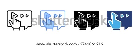 Beginning icon set multiple style collection