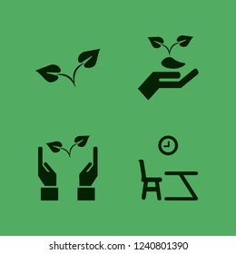 beginning icon. beginning vector icons set sprout, hands sprout, lesson begining and hand sprout