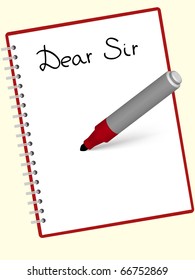 a beginning of a letter vector illustration