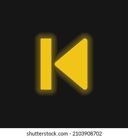 Beginning Media Button Arrow yellow glowing neon icon