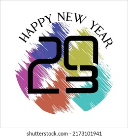 The beginning of the New Year 2023 and Display it in color.