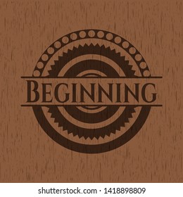 Beginning wood emblem. Vector Illustration.