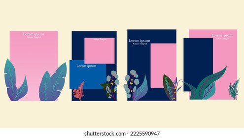 begroun group with foliage leaf theme eps 10