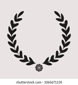 beground white laurel wreath icon , sports label wreath
