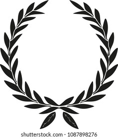 beground white laurel wreath set icon , sports label wreath