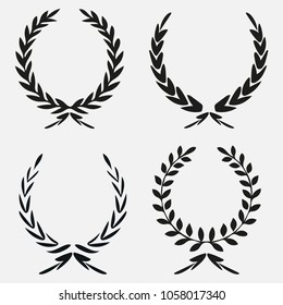 beground white set icon laurel wreath, sports label, vector illustration