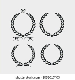 beground white set icon laurel wreath, sports label, vector illustration