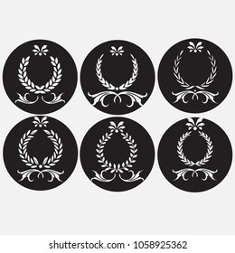 beground white set icon laurel wreath, sports label, vector illustration