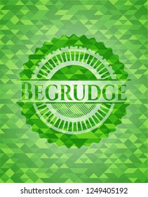 Begrudge green emblem with mosaic background