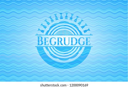 Begrudge light blue water style emblem.
