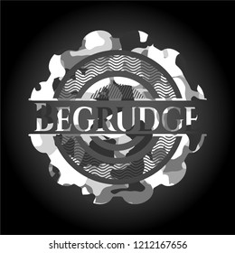 Begrudge on grey camouflage texture