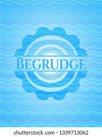 Begrudge water representation emblem background.