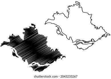 Begusarai district (Bihar State, Munger division, Republic of India) map vector illustration, scribble sketch Begusarai map
