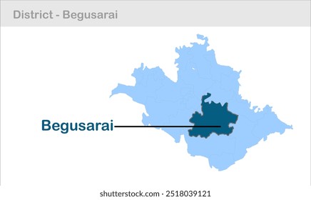 Begusarai mapa de subdistrito, Begusarai Distrito, Bihar Estado, República de India, Gobierno de Bihar, territorio indio, India oriental, política, aldea, turismo