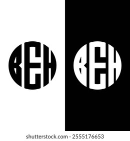 BEH letter logo design in illustration.