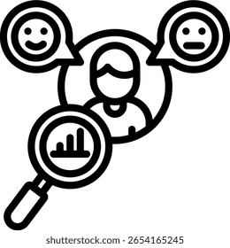 Ilustração do vetor de contorno do ícone de análise de comportamento