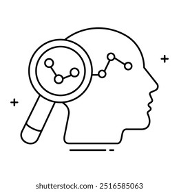 Behavior Analysis Vector Icon Design with Editable Stroke, data analysis, human behavior, behavior tracking, psychology, analytics