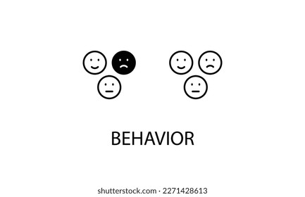 Behavior double icon design stoke illustration