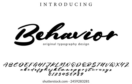 Behavior Font Stylish brush painted an uppercase vector letters, alphabet, typeface