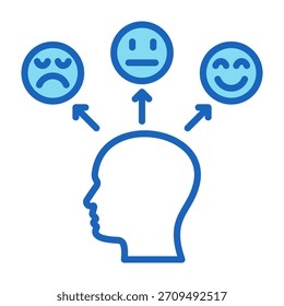 Ícone de comportamento Ilustração do vetor de estilo de cor azul